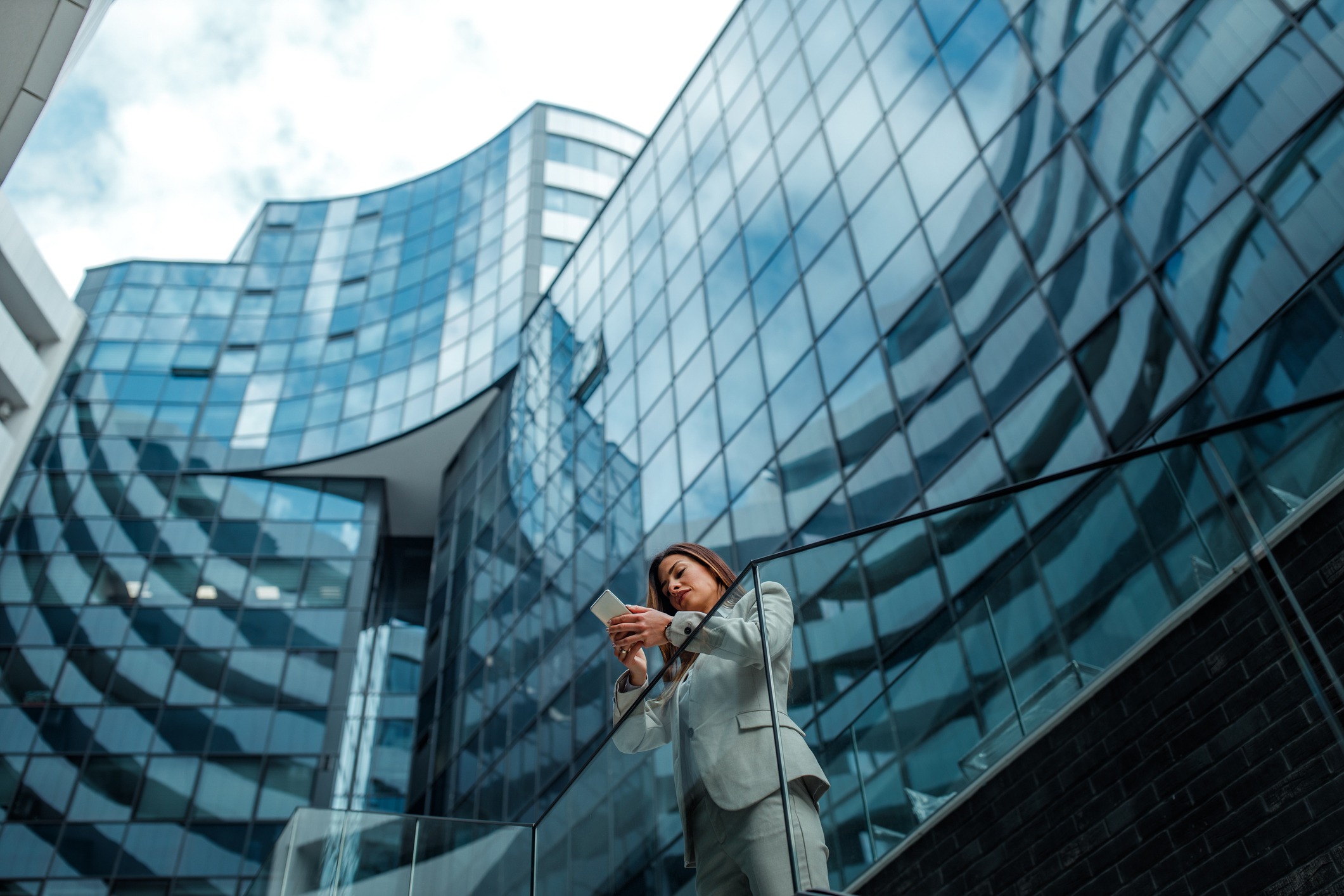 Professional woman with her phone